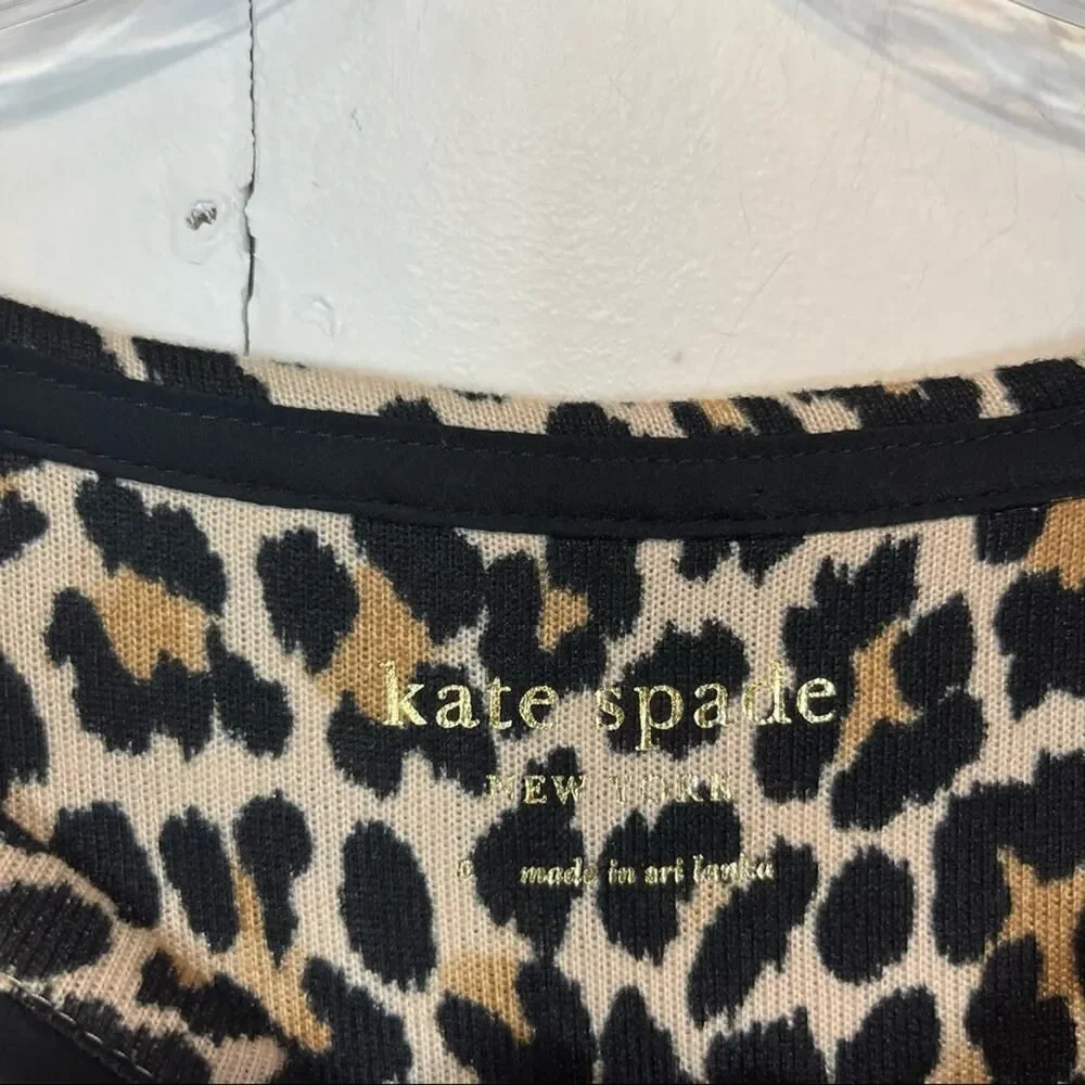 Kate Spade Leopard Animal Printed Long Sleeve Shirt Size Woman's Small
